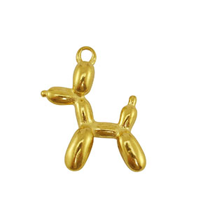 Stainless steel charms balloon dog Gold