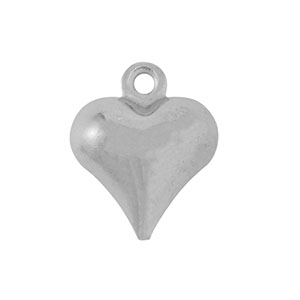 Stainless steel charms heart Silver
