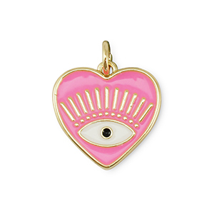 Brass TQ metal charms heart Eye of Providence Gold-Pink-White