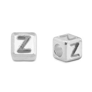 DQ Z European metal letter beads Antique Silver (nickel free)