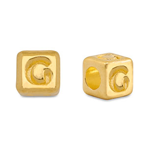 DQ G European metal letter beads Gold (nickel free)