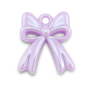 Acrylic charms bow Lilac Purple-Pearl Shine Coating
