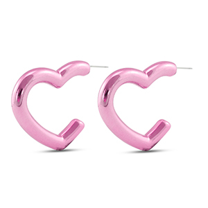 Trendy earrings heart Pink