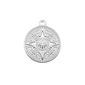 Stainless steel charms compass Silver