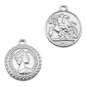 Stainless steel charms coin Silver