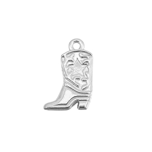 Stainless steel charms cowboy boot Silver