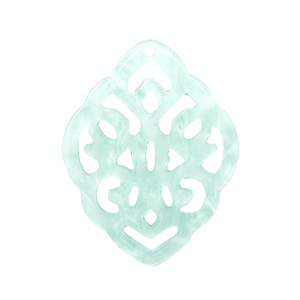 Resin pendants rhombus baroque Bleached Aqua