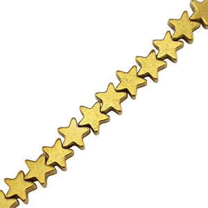 Hematite beads star 4mm Gold