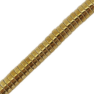 Hematite beads disc 6mm Gold