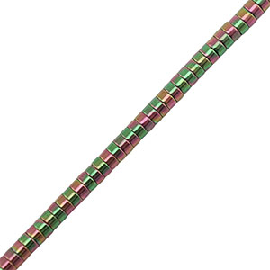 Hematite beads disc 2mm Green-Pink-AB coating