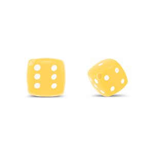 Acrylic beads dice Yellow