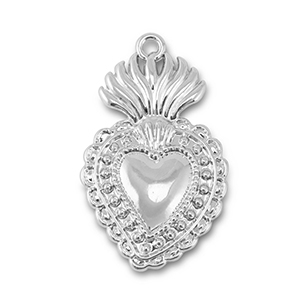 Metal charms heart Silver