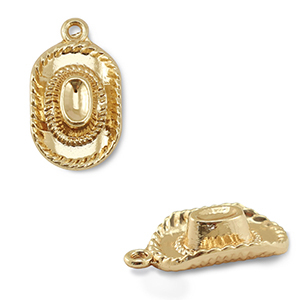 Metal charms cowboy hat Gold