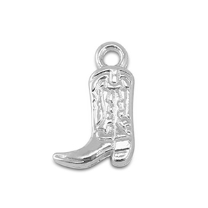Metal charms cowboy boot Silver