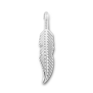Metal charms feather Silver