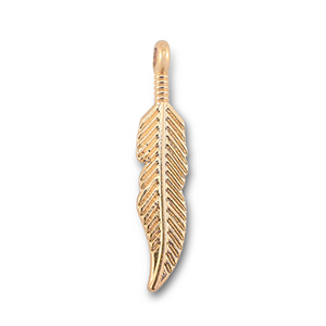 Metal charms feather Gold