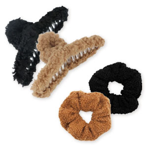 Hair Accessories hair clamp scrunchies mix teddy Black-Brown