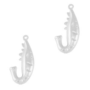 Stainless steel charms shrimp Silver