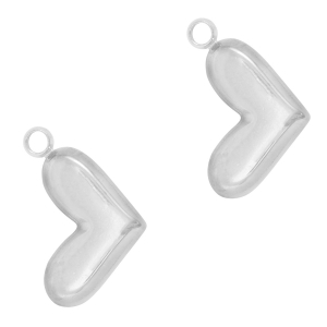Stainless steel charms heart Silver