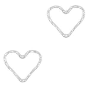Stainless steel charms/connector heart Silver