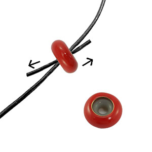 Smart stopper bead enamel 10x4mm Dark Red