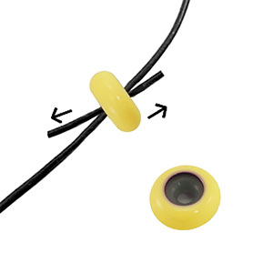 Smart stopper bead enamel 10x4mm Yellow