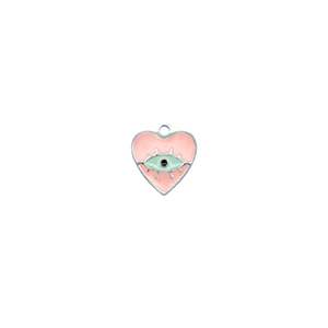 Stainless steel charms heart  Eye of Providence Silver-Pink