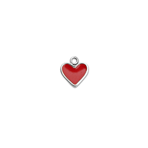 Stainless steel charms heart Silver-Red