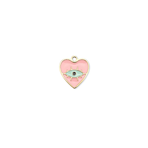 Stainless steel charms heart  Eye of Providence Gold-Pink