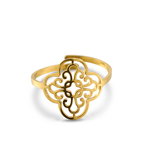Stainless steel rings baroque Gold