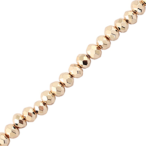 Top faceted beads 4x3mm disc Metallic Champagne