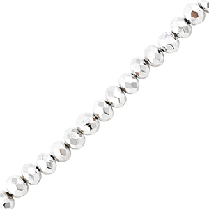 Top faceted beads 4x3mm disc Metallic Silver