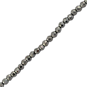 Top faceted beads 2mm round Metallic Gunmetal