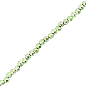 Top faceted beads 2mm round Metallic Green