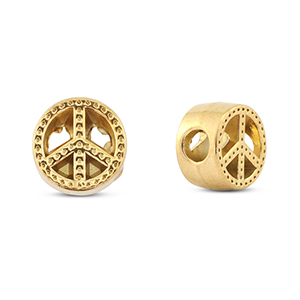 Stainless steel beads peace Gold