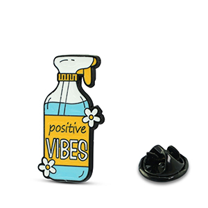 Pins "Positive vibes" Yellow-Blue-White