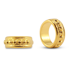 DQ metal slider ring with balls Gold (Nickelfree)