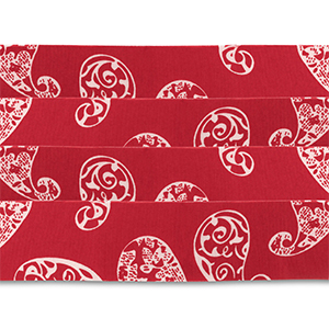 Bandana set of 4 Red-White