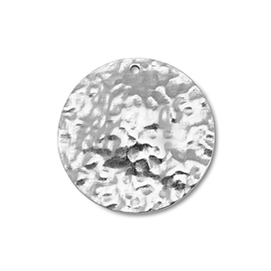 Stainless steel charms round Silver