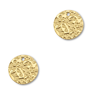 Stainless steel charms round Gold