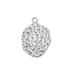 Stainless steel charms round Silver