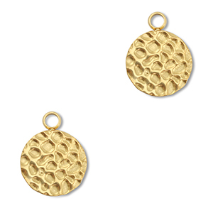 Stainless steel charms round Gold