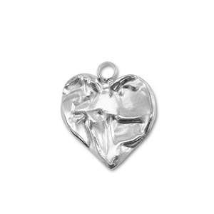 Stainless steel charms heart Silver