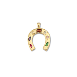 Brass TQ metal charms horseshoe Gold