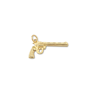Brass TQ metal charms revolver Gold