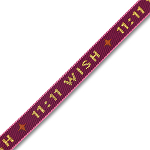 Ribbon text "11:11 Wish" Purple-Gold