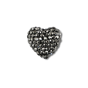 Bohemian beads heart Anthracite