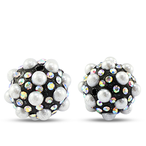 Bohemian beads round Black-White