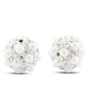 Bohemian beads round White