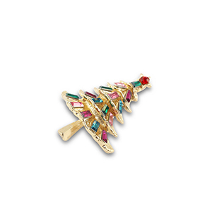 Brooches Christmas tree Gold-Multicolor